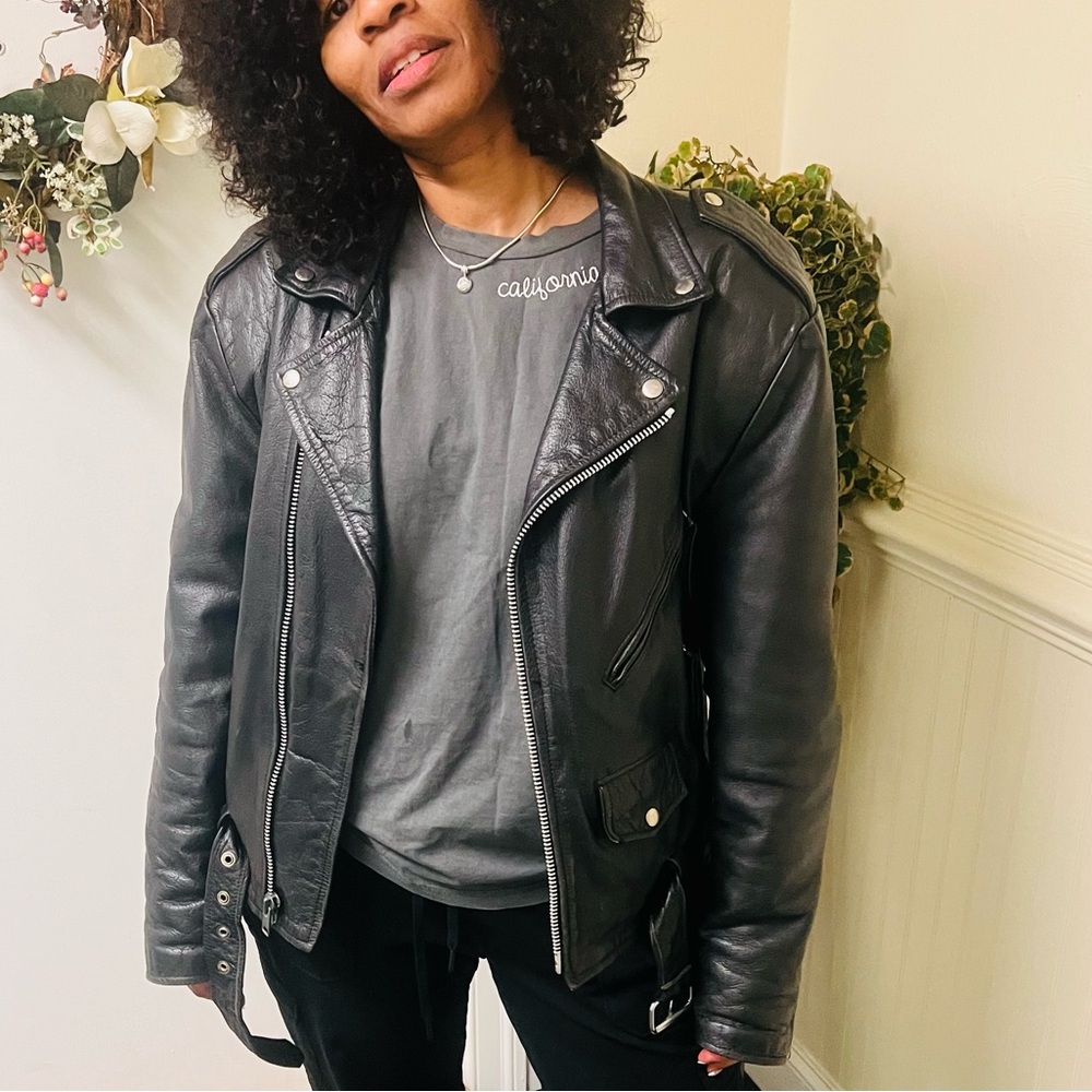 Vintage Wilson's Leather Biker Jacket Medium